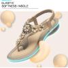 imageLittleplum Women Flat Sandals Dressy Sandal Summer Comfortable Slipon Casual Beach Shoes Dress Bohemian Ankle Elastic Flats SandalsElegant Apricot