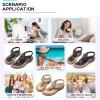 imageLittleplum Women Flat Sandals Dressy Sandal Summer Comfortable Slipon Casual Beach Shoes Dress Bohemian Ankle Elastic Flats SandalsElegant Apricot