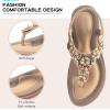 imageLittleplum Women Flat Sandals Dressy Sandal Summer Comfortable Slipon Casual Beach Shoes Dress Bohemian Ankle Elastic Flats SandalsElegant Apricot