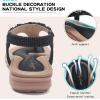 imageLittleplum Women Flat Sandals Dressy Sandal Summer Comfortable Slipon Casual Beach Shoes Dress Bohemian Ankle Elastic Flats SandalsElegant Black
