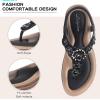 imageLittleplum Women Flat Sandals Dressy Sandal Summer Comfortable Slipon Casual Beach Shoes Dress Bohemian Ankle Elastic Flats SandalsElegant Black