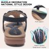 imageLittleplum Women Flat Sandals Dressy Sandal Summer Comfortable Slipon Casual Beach Shoes Dress Bohemian Ankle Elastic Flats SandalsElegant Blue