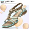 imageLittleplum Women Flat Sandals Dressy Sandal Summer Comfortable Slipon Casual Beach Shoes Dress Bohemian Ankle Elastic Flats SandalsStylish Apricot
