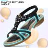 imageLittleplum Women Flat Sandals Dressy Sandal Summer Comfortable Slipon Casual Beach Shoes Dress Bohemian Ankle Elastic Flats SandalsStylish Black