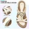 imageLittleplum Women Flat Sandals Dressy Sandal Summer Comfortable Slipon Casual Beach Shoes Dress Bohemian Ankle Elastic Flats SandalsStylish Cream White