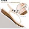imageLittleplum Womens Sandals Arch Support Flip Flops Sandals Summer Beach Shoes Ankle Strap Thong Elastic Flat Sandals for Women White Size 6