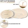 imageLittleplum Womens Sandals Arch Support Flip Flops Sandals Summer Beach Shoes Ankle Strap Thong Elastic Flat Sandals for Women White Size 6