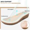 imageLittleplum Womens Sandals Arch Support Flip Flops Sandals Summer Beach Shoes Ankle Strap Thong Elastic Flat Sandals for Women White Size 6