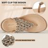 imageLittleplum Womens Sandals Arch Support Slingback Sandals Summer Beach Shoes Ankle Strap Thong Elastic Flat Sandals for Women Apricot Size 6