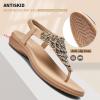 imageLittleplum Womens Sandals Arch Support Slingback Sandals Summer Beach Shoes Ankle Strap Thong Elastic Flat Sandals for Women Apricot Size 6