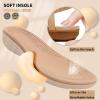 imageLittleplum Womens Sandals Arch Support Slingback Sandals Summer Beach Shoes Ankle Strap Thong Elastic Flat Sandals for Women Apricot Size 6