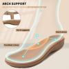 imageLittleplum Womens Sandals Arch Support Slingback Sandals Summer Beach Shoes Ankle Strap Thong Elastic Flat Sandals for Women Apricot Size 6