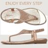 imageLittleplum Womens Sandals Arch Support Slingback Sandals Summer Beach Shoes Ankle Strap Thong Elastic Flat Sandals for WomenSparkling Rose Gold
