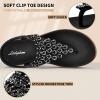 imageLittleplum Womens Sandals Arch Support Slingback Sandals Summer Beach Shoes Ankle Strap Thong Elastic Flat SandalsChic Black