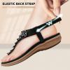 imageLittleplum Womens Sandals Arch Support Slingback Sandals Summer Beach Shoes Ankle Strap Thong Elastic Flat SandalsChic Black