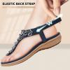imageLittleplum Womens Sandals Arch Support Slingback Sandals Summer Beach Shoes Ankle Strap Thong Elastic Flat SandalsChic Blue