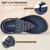 imageLittleplum Womens Sandals Arch Support Slingback Sandals Summer Beach Shoes Ankle Strap Thong Elastic Flat SandalsChic Blue