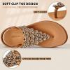 imageLittleplum Womens Sandals Arch Support Slingback Sandals Summer Beach Shoes Ankle Strap Thong Elastic Flat SandalsChic Brown