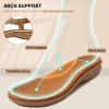 imageLittleplum Womens Sandals Arch Support Slingback Sandals Summer Beach Shoes Ankle Strap Thong Elastic Flat SandalsChic Brown