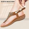 imageLittleplum Womens Sandals Arch Support Slingback Sandals Summer Beach Shoes Ankle Strap Thong Elastic Flat SandalsChic Brown
