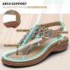 imageLittleplum Womens Sandals Arch Support Slingback Sandals Summer Beach Shoes Ankle Strap Thong Elastic Flat SandalsClassic Apricot