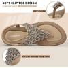 imageLittleplum Womens Sandals Arch Support Slingback Sandals Summer Beach Shoes Ankle Strap Thong Elastic Flat SandalsClassic Apricot