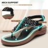 imageLittleplum Womens Sandals Arch Support Slingback Sandals Summer Beach Shoes Ankle Strap Thong Elastic Flat SandalsClassic Black