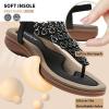 imageLittleplum Womens Sandals Arch Support Slingback Sandals Summer Beach Shoes Ankle Strap Thong Elastic Flat SandalsClassic Black