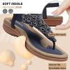imageLittleplum Womens Sandals Arch Support Slingback Sandals Summer Beach Shoes Ankle Strap Thong Elastic Flat SandalsClassic Blue