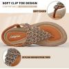 imageLittleplum Womens Sandals Arch Support Slingback Sandals Summer Beach Shoes Ankle Strap Thong Elastic Flat SandalsClassic Brown