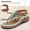 imageLittleplum Womens Sandals Arch Support Slingback Sandals Summer Beach Shoes Ankle Strap Thong Elastic Flat SandalsClassic Brown