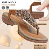 imageLittleplum Womens Sandals Arch Support Slingback Sandals Summer Beach Shoes Ankle Strap Thong Elastic Flat SandalsClassic Brown