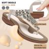 imageLittleplum Womens Sandals Arch Support Slingback Sandals Summer Beach Shoes Ankle Strap Thong Elastic Flat SandalsClassic White