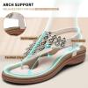 imageLittleplum Womens Sandals Arch Support Slingback Sandals Summer Beach Shoes Ankle Strap Thong Elastic Flat SandalsClassic White