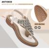 imageLittleplum Womens Sandals Arch Support Slingback Sandals Summer Beach Shoes Ankle Strap Thong Elastic Flat SandalsClassic White