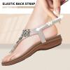 imageLittleplum Womens Sandals Arch Support Slingback Sandals Summer Beach Shoes Ankle Strap Thong Elastic Flat SandalsClassic White