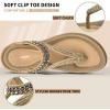 imageLittleplum Womens Sandals Arch Support Slingback Sandals Summer Beach Shoes Ankle Strap Thong Elastic Flat SandalsElegant Apricot