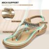 imageLittleplum Womens Sandals Arch Support Slingback Sandals Summer Beach Shoes Ankle Strap Thong Elastic Flat SandalsElegant Apricot