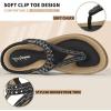imageLittleplum Womens Sandals Arch Support Slingback Sandals Summer Beach Shoes Ankle Strap Thong Elastic Flat SandalsElegant Black