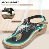 imageLittleplum Womens Sandals Arch Support Slingback Sandals Summer Beach Shoes Ankle Strap Thong Elastic Flat SandalsElegant Black