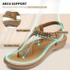 imageLittleplum Womens Sandals Arch Support Slingback Sandals Summer Beach Shoes Ankle Strap Thong Elastic Flat SandalsElegant Brown