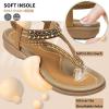 imageLittleplum Womens Sandals Arch Support Slingback Sandals Summer Beach Shoes Ankle Strap Thong Elastic Flat SandalsElegant Brown