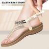 imageLittleplum Womens Sandals Arch Support Slingback Sandals Summer Beach Shoes Ankle Strap Thong Elastic Flat SandalsElegant Cream White
