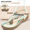 imageLittleplum Womens Sandals Arch Support Slingback Sandals Summer Beach Shoes Ankle Strap Thong Elastic Flat SandalsElegant Cream White