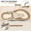 imageLittleplum Womens Sandals Arch Support Slingback Sandals Summer Beach Shoes Ankle Strap Thong Elastic Flat SandalsElegant Cream White