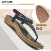 imageLittleplum Womens Sandals Arch Support Slingback Sandals Summer Beach Shoes Ankle Strap Thong Elastic Flat SandalsElegant Dark Blue
