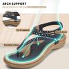 imageLittleplum Womens Sandals Arch Support Slingback Sandals Summer Beach Shoes Ankle Strap Thong Elastic Flat SandalsElegant Dark Blue