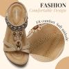 imageLittleplum Womens Sandals Arch Support Summer Beach Sandals Comfort Walking Shoes Bohemian Flip Flops Sandals for WomenCasual Apricot