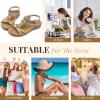 imageLittleplum Womens Sandals Arch Support Summer Beach Sandals Comfort Walking Shoes Bohemian Flip Flops Sandals for WomenCasual Apricot