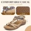 imageLittleplum Womens Sandals Arch Support Summer Beach Sandals Comfort Walking Shoes Bohemian Flip Flops Sandals for WomenCasual Apricot
